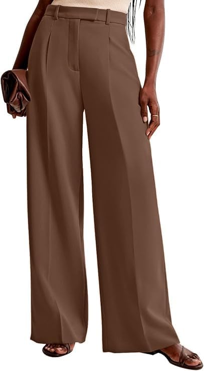 NIMIN Women Wide Leg Pants High Waisted Business Casual Work Trousers Dressy Pants with Pockets