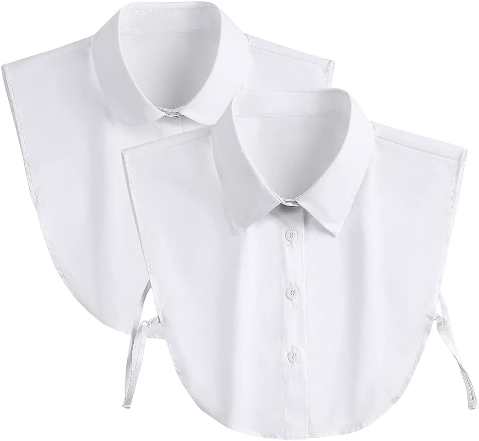 Shinywear Fake Collar Detachable Dickey Blouse Half Shirts Peter Pan Faux False Collar for Women Girls Favors
