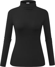 Herou Womens Long Sleeve Turtleneck Slim Fitted Lightweight Casual Active Layer Tops Shirts