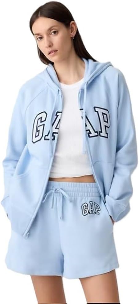 GAP womens Logo Hoodie Hooded Full Zip Sweatshirt
