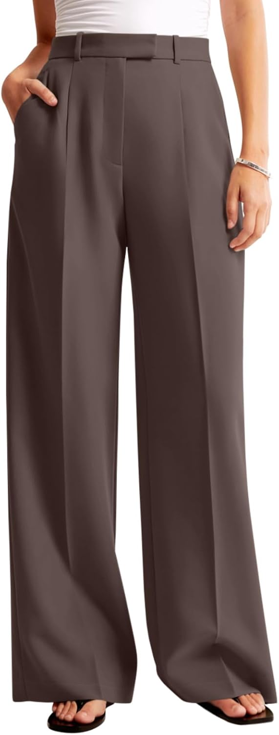 NIMIN Women Wide Leg Pants High Waisted Business Casual Work Trousers Dressy Pants with Pockets