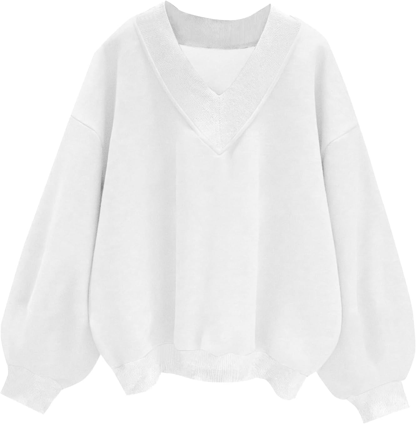 Remidoo Oversized Sweatshirt for Women V Neck Sweatshirts Casual Fleece Long Sleeve Pullover Top