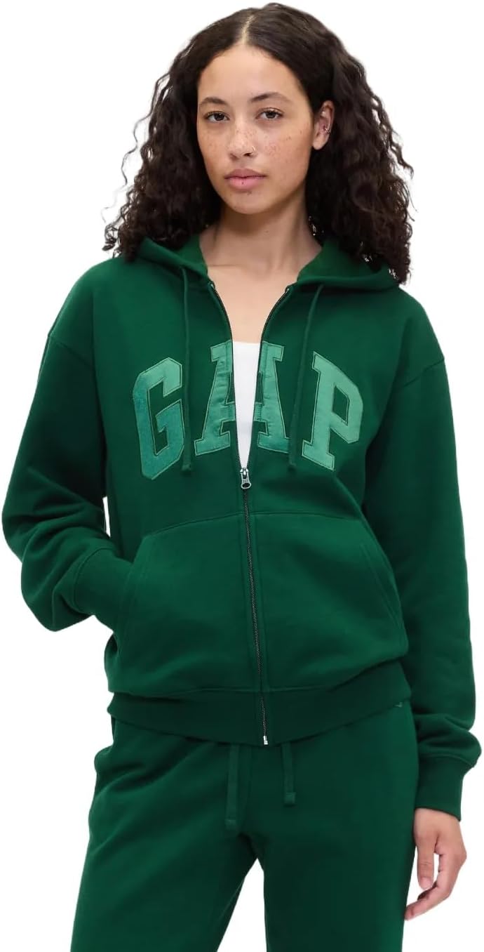 GAP womens Logo Hoodie Hooded Full Zip Sweatshirt