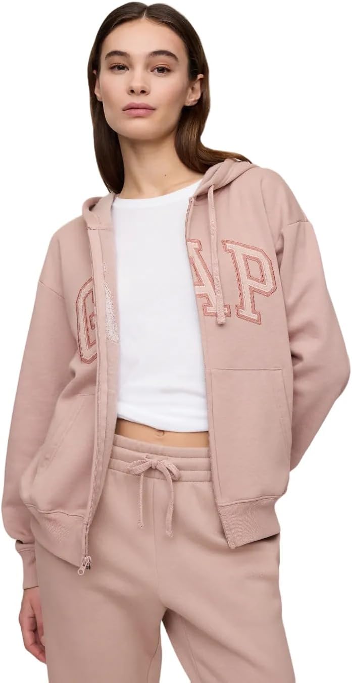 GAP womens Logo Hoodie Hooded Full Zip Sweatshirt