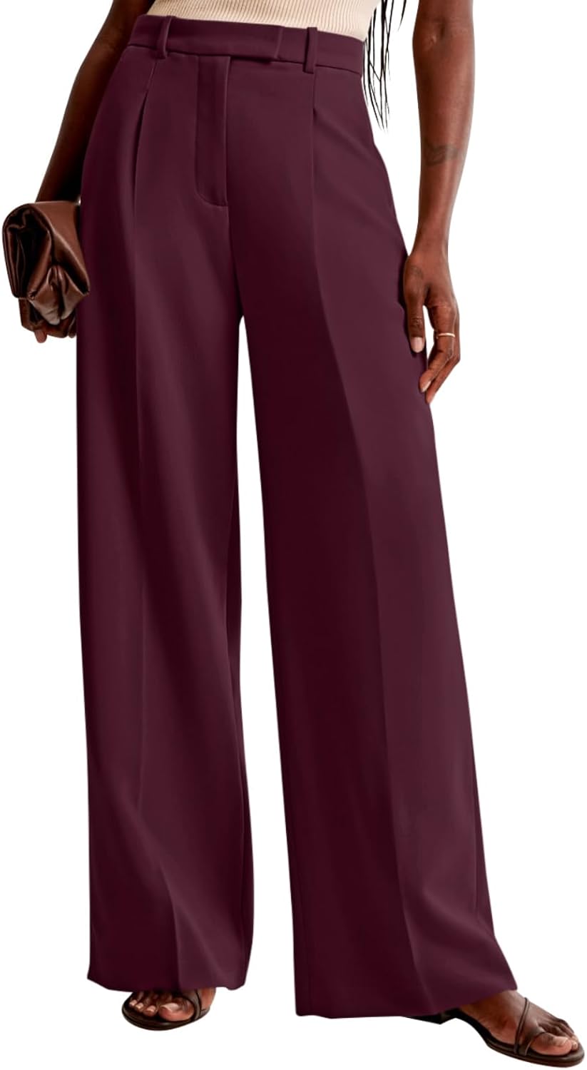 NIMIN Women Wide Leg Pants High Waisted Business Casual Work Trousers Dressy Pants with Pockets