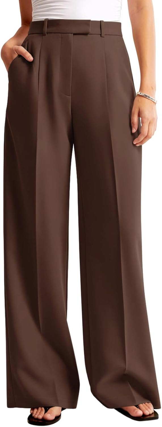 NIMIN Women Wide Leg Pants High Waisted Business Casual Work Trousers Dressy Pants with Pockets