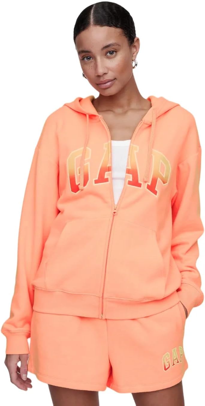 GAP womens Logo Hoodie Hooded Full Zip Sweatshirt