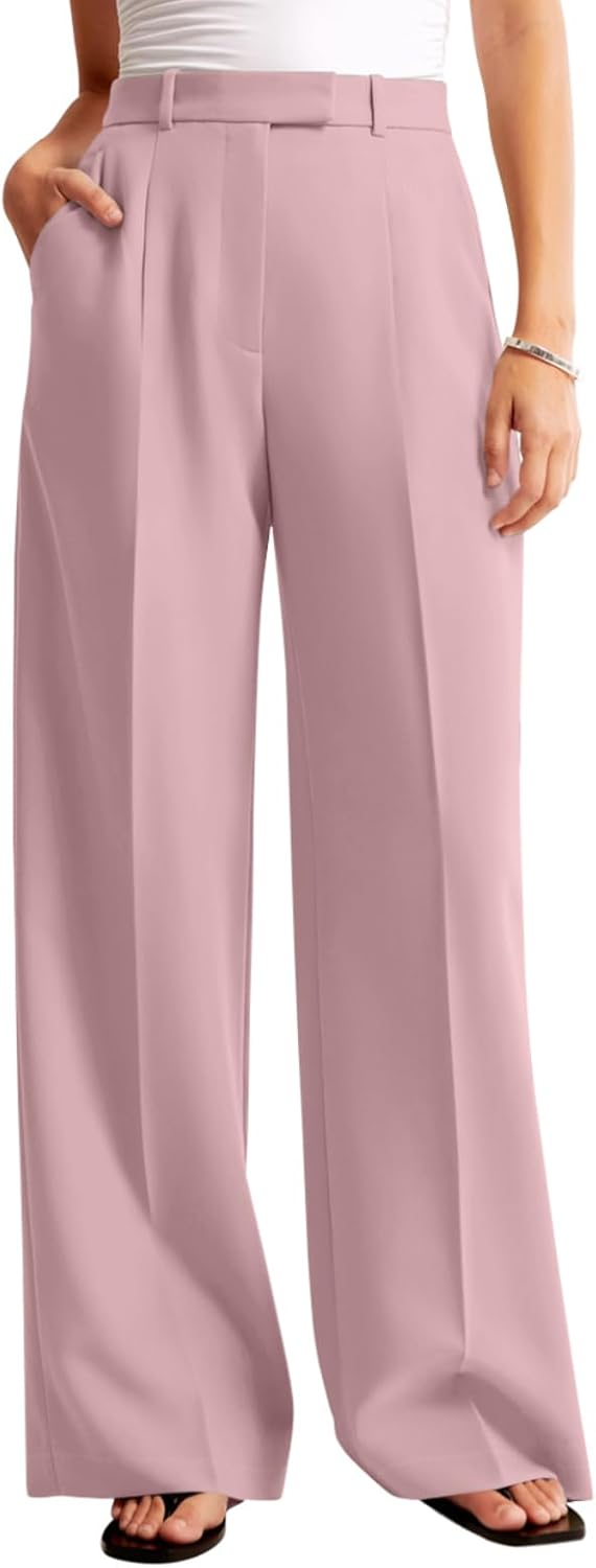 NIMIN Women Wide Leg Pants High Waisted Business Casual Work Trousers Dressy Pants with Pockets
