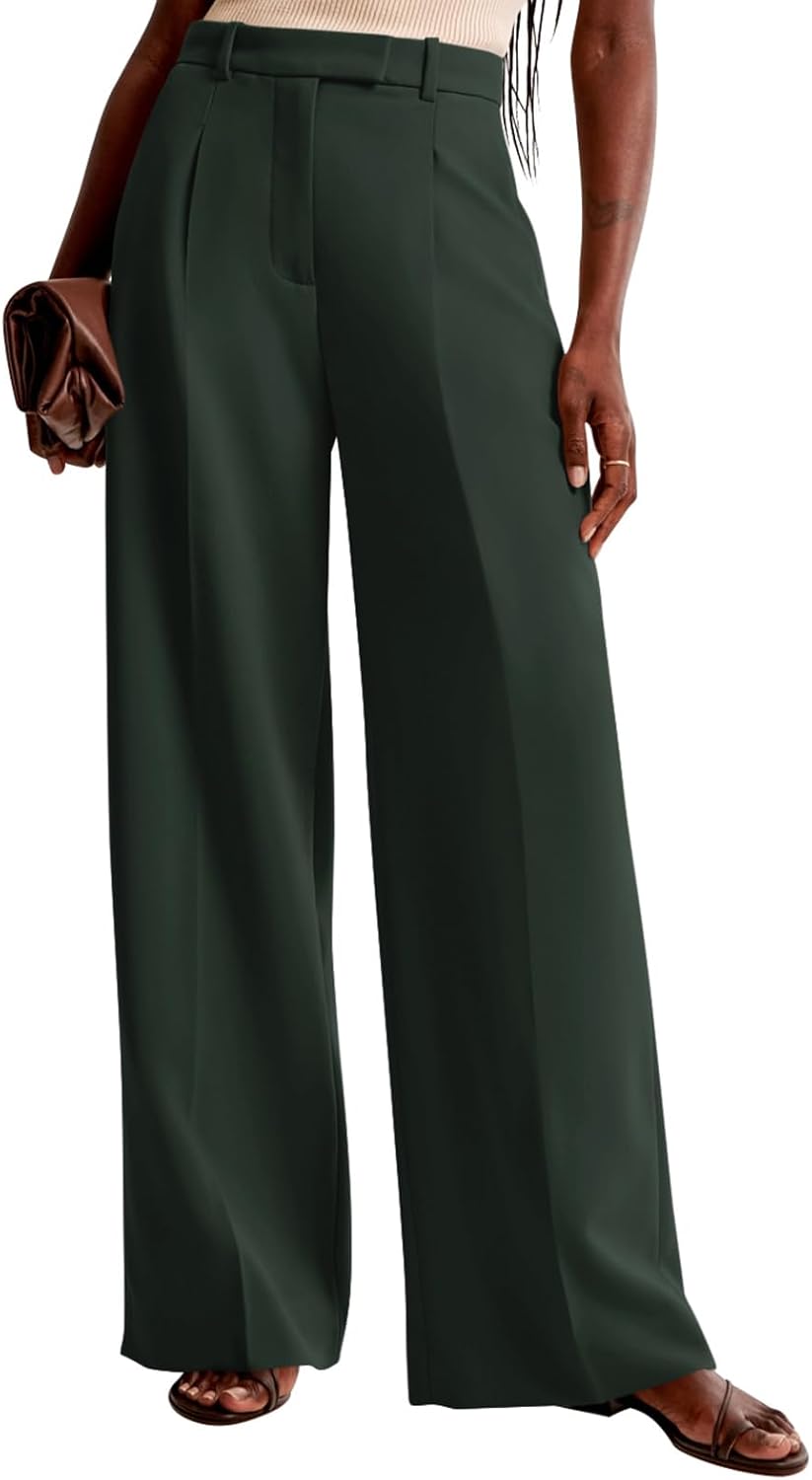 NIMIN Women Wide Leg Pants High Waisted Business Casual Work Trousers Dressy Pants with Pockets