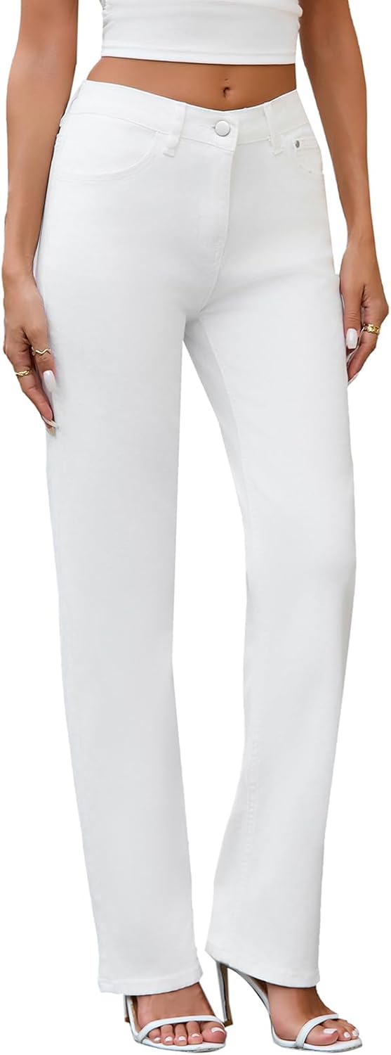 Women's Jeans 90s Mid Rise Bootcut High Stretch Boot Cut Denim Pants Pantalones De Mujer