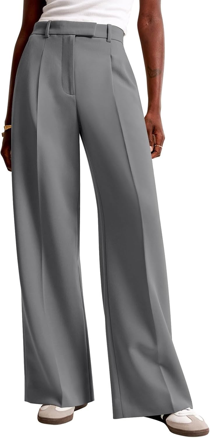 NIMIN Women Wide Leg Pants High Waisted Business Casual Work Trousers Dressy Pants with Pockets