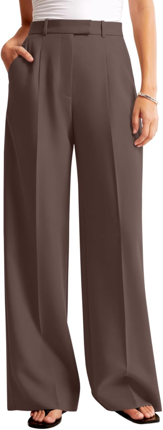 NIMIN Women Wide Leg Pants High Waisted Business Casual Work Trousers Dressy Pants with Pockets