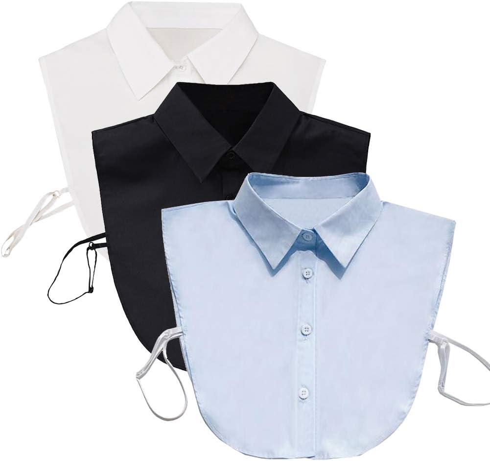 Shinywear Fake Collar Detachable Dickey Blouse Half Shirts Peter Pan Faux False Collar for Women Girls Favors