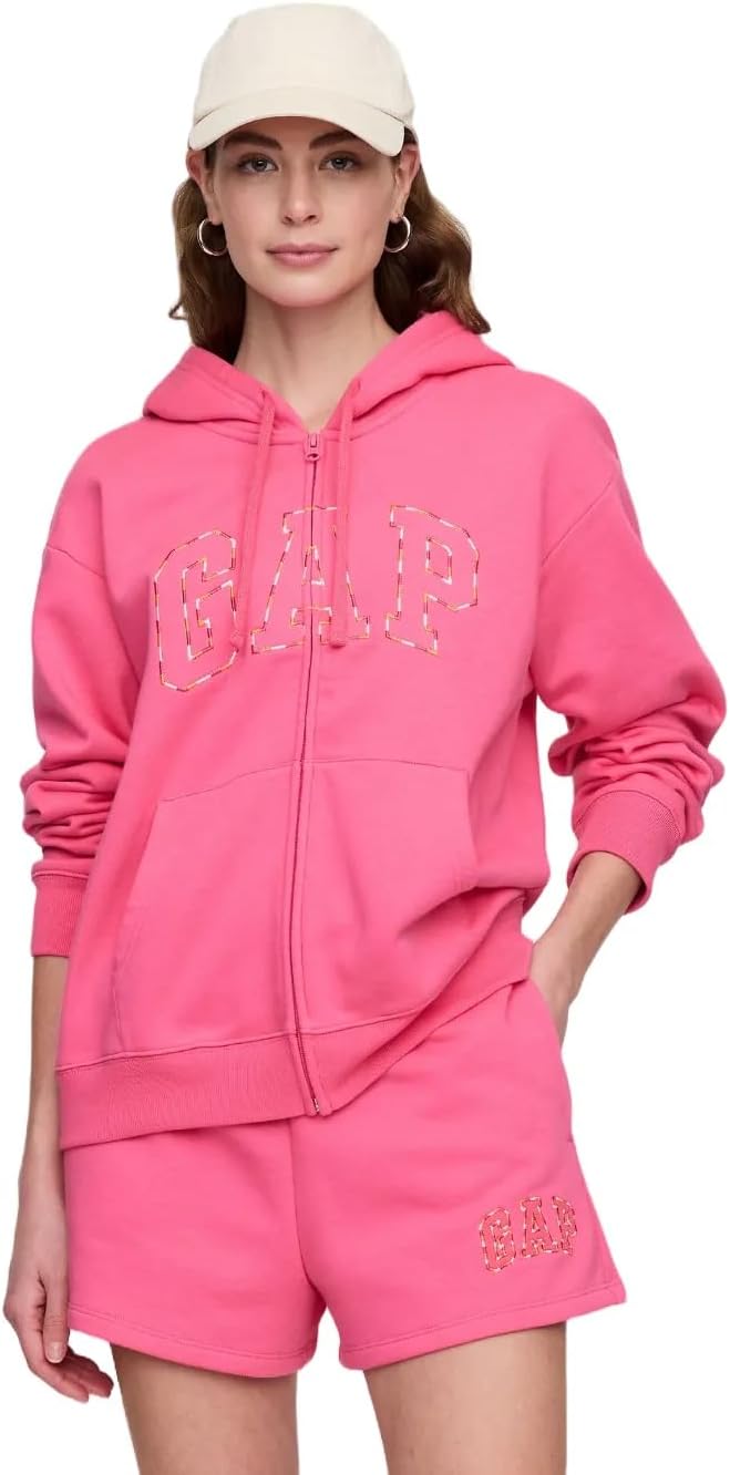 GAP womens Logo Hoodie Hooded Full Zip Sweatshirt
