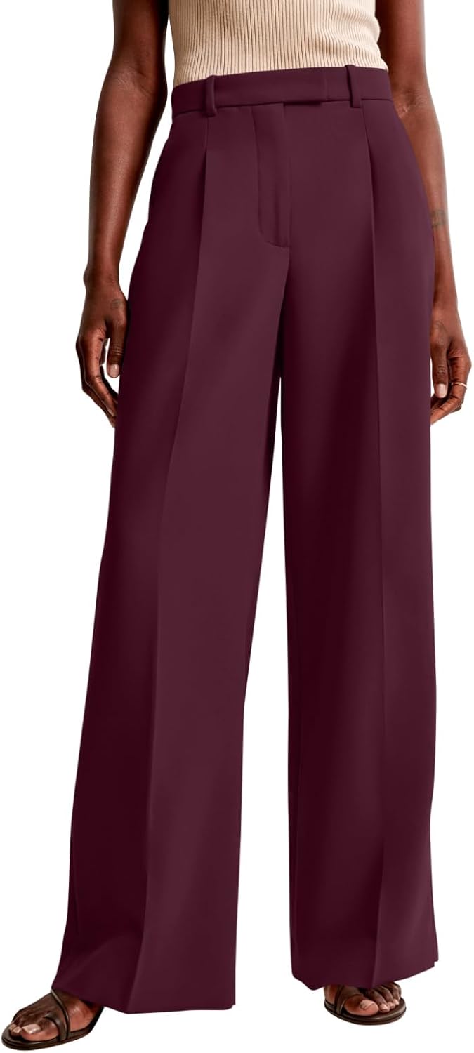 NIMIN Women Wide Leg Pants High Waisted Business Casual Work Trousers Dressy Pants with Pockets