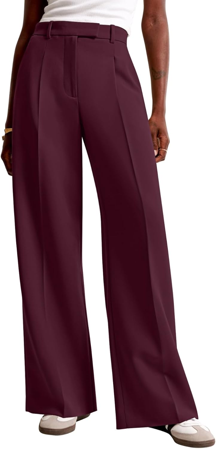 NIMIN Women Wide Leg Pants High Waisted Business Casual Work Trousers Dressy Pants with Pockets