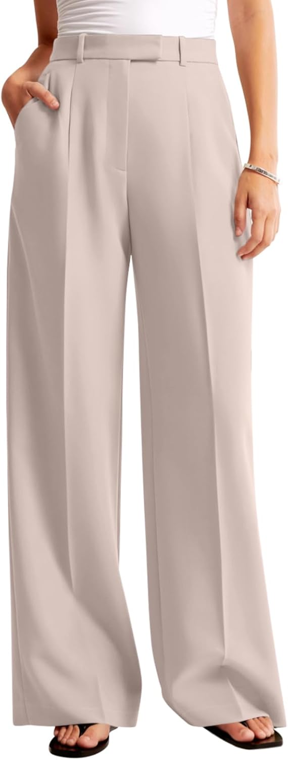 NIMIN Women Wide Leg Pants High Waisted Business Casual Work Trousers Dressy Pants with Pockets