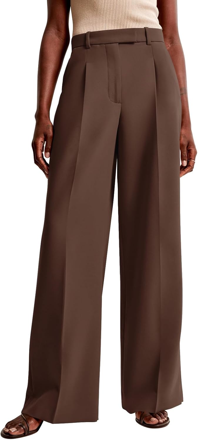 NIMIN Women Wide Leg Pants High Waisted Business Casual Work Trousers Dressy Pants with Pockets