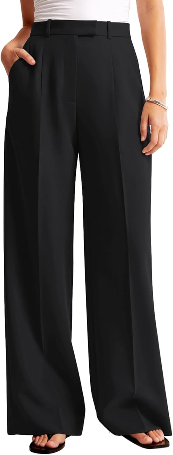 NIMIN Women Wide Leg Pants High Waisted Business Casual Work Trousers Dressy Pants with Pockets
