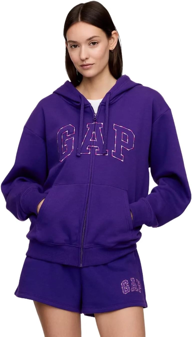 GAP womens Logo Hoodie Hooded Full Zip Sweatshirt
