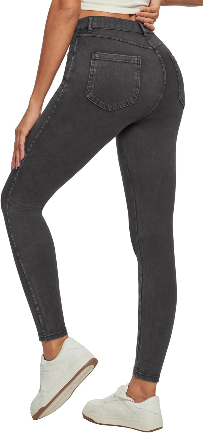 Ewedoos Women Jeans High Waisted Stretchy Skinny Jeans for Women Tummy Control Jeggings Pull on Jeans Leggings with Pockets