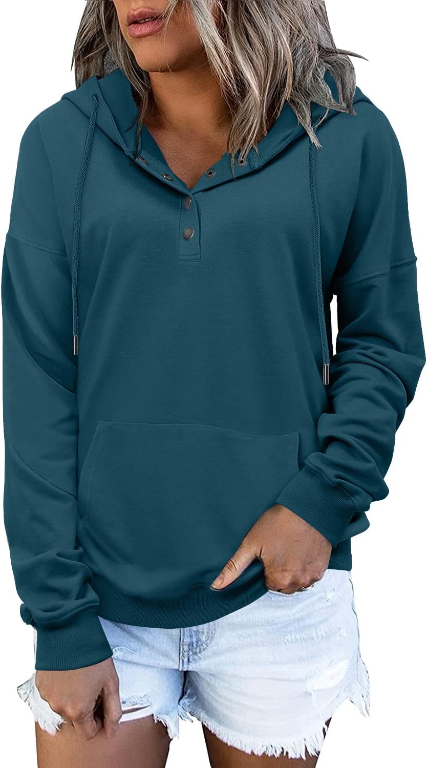 VIEACTIVEWEAR Hoodie for Women Tie Dye Sweatshirt Button Down Tops Casual Long Sleeve Oversize Pullover