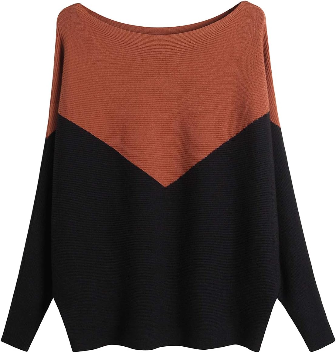 GABERLY Boat Neck Batwing Sleeves Dolman Knitted Sweaters and Pullovers Tops for Women