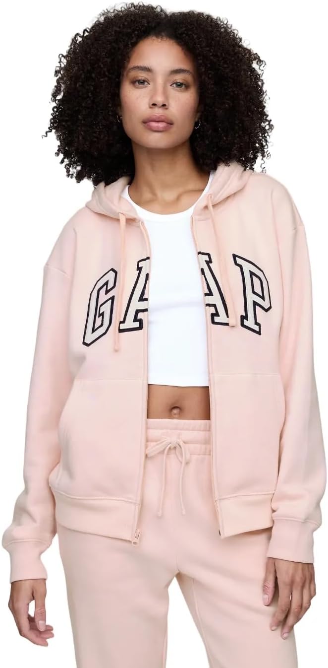 GAP womens Logo Hoodie Hooded Full Zip Sweatshirt