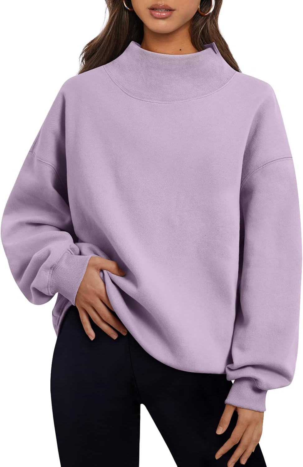 Trendy Queen Womens Oversized Sweatshirts Turtleneck Pullover Long Sleeve Hoodies Tops Fall Fashion Outfits 2025 Clothes