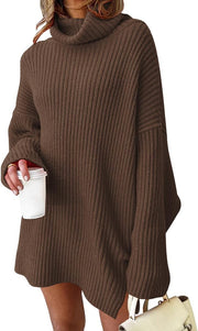LILLUSORY Womens Turtleneck Oversized Long Sweater Dress 2025 Plus Size Tunic Pullover Knit Winter Dresses
