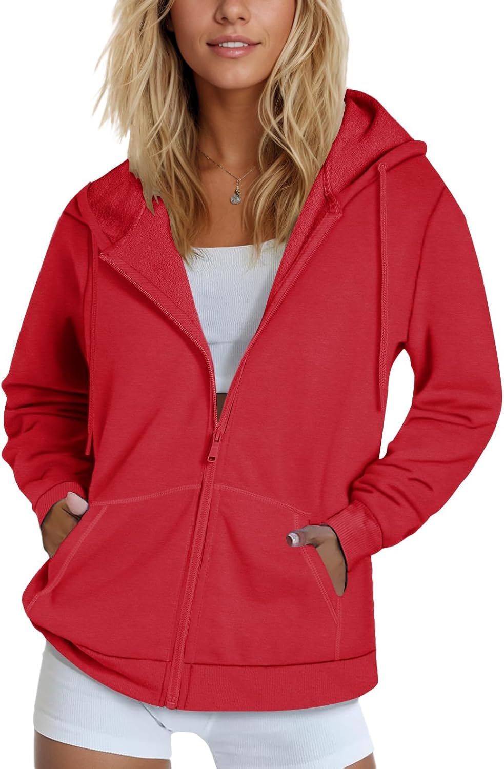 SMENG Womens Zip Up Hoodies Long Sleeve Fit Hooded Sweatshirts 2025 Casual Lightweight Jacket