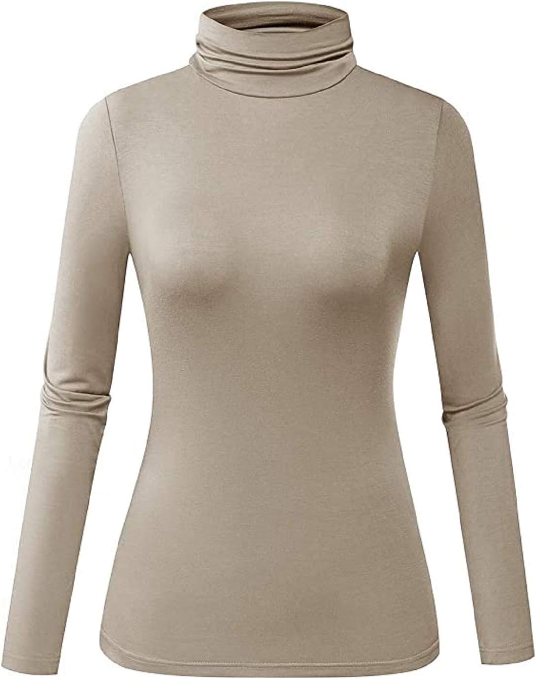 Herou Womens Long Sleeve Turtleneck Slim Fitted Lightweight Casual Active Layer Tops Shirts
