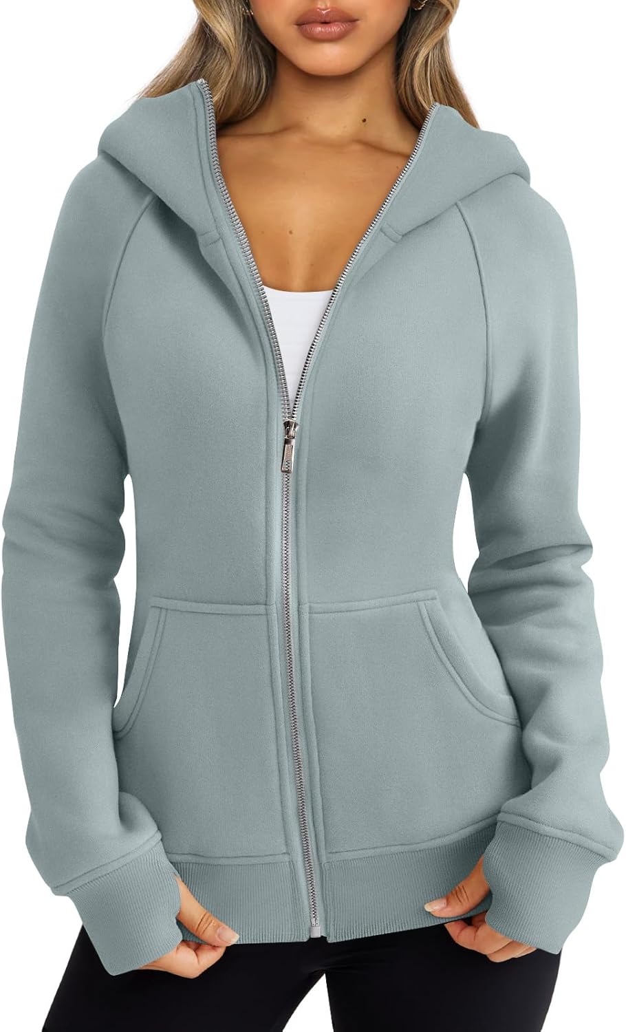 Trendy Queen Womens Zip Up Hoodies Fleece Jackets Oversized Sweatshirts Fall Fashion Outfits Sweaters Winter Clothes