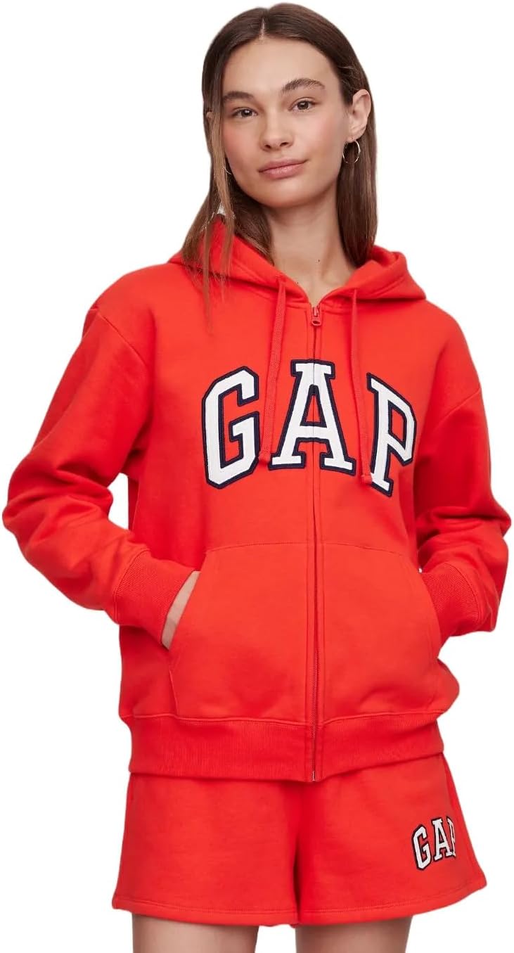 GAP womens Logo Hoodie Hooded Full Zip Sweatshirt