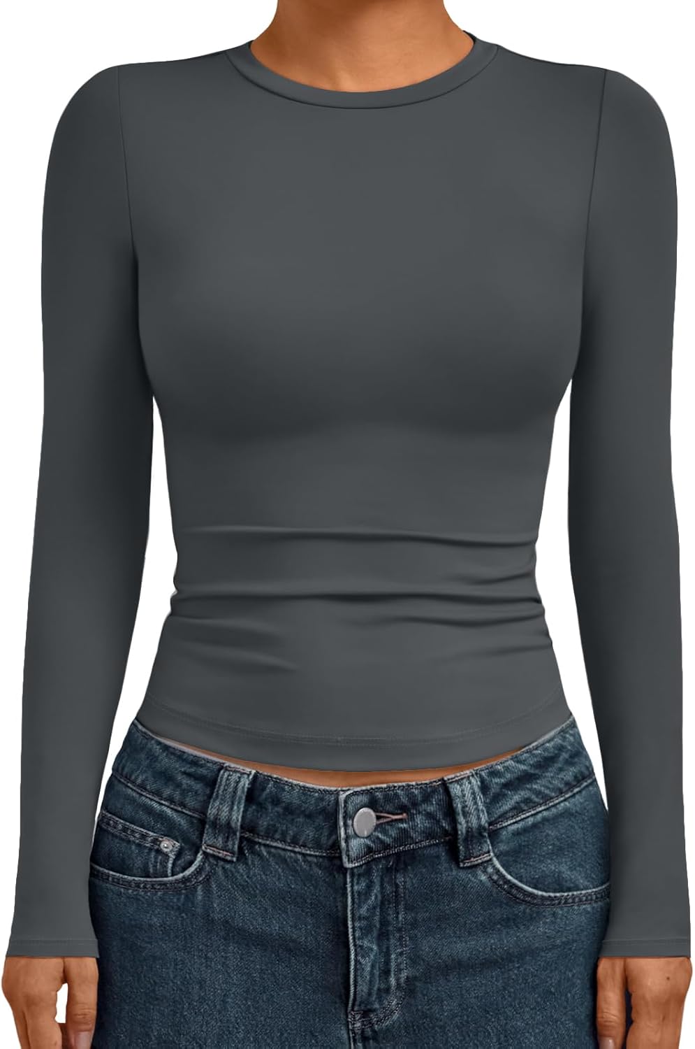 AUTOMET Womens Long Sleeve Shirts Basic Compression Going Out Crop Tops Fall Fashion Y2K Clothes 2025