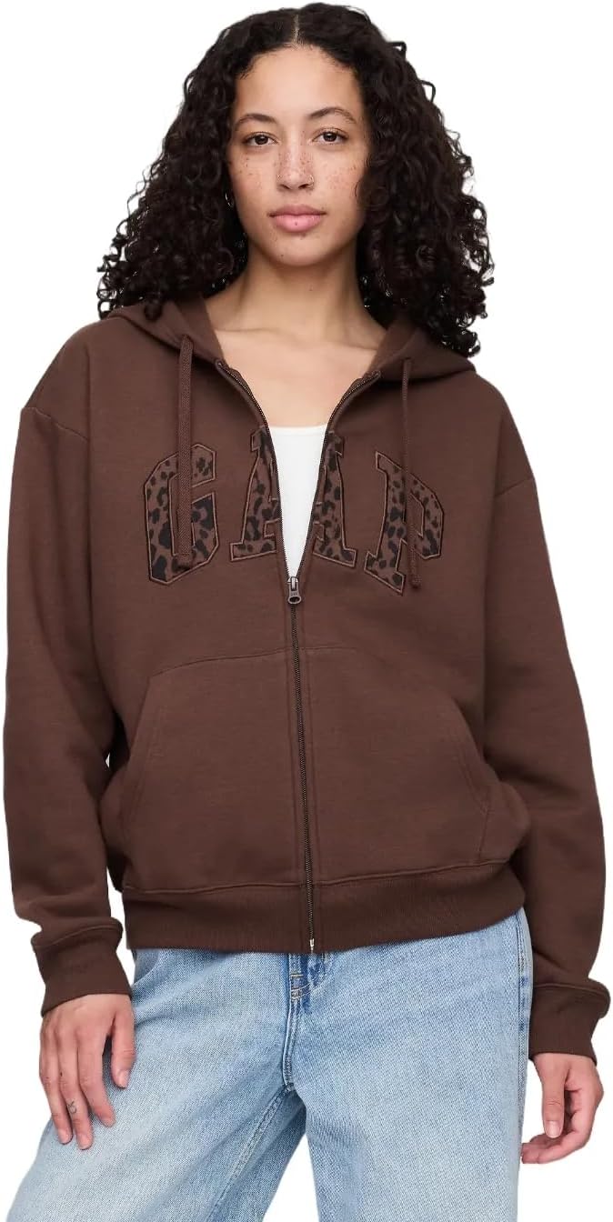 GAP womens Logo Hoodie Hooded Full Zip Sweatshirt