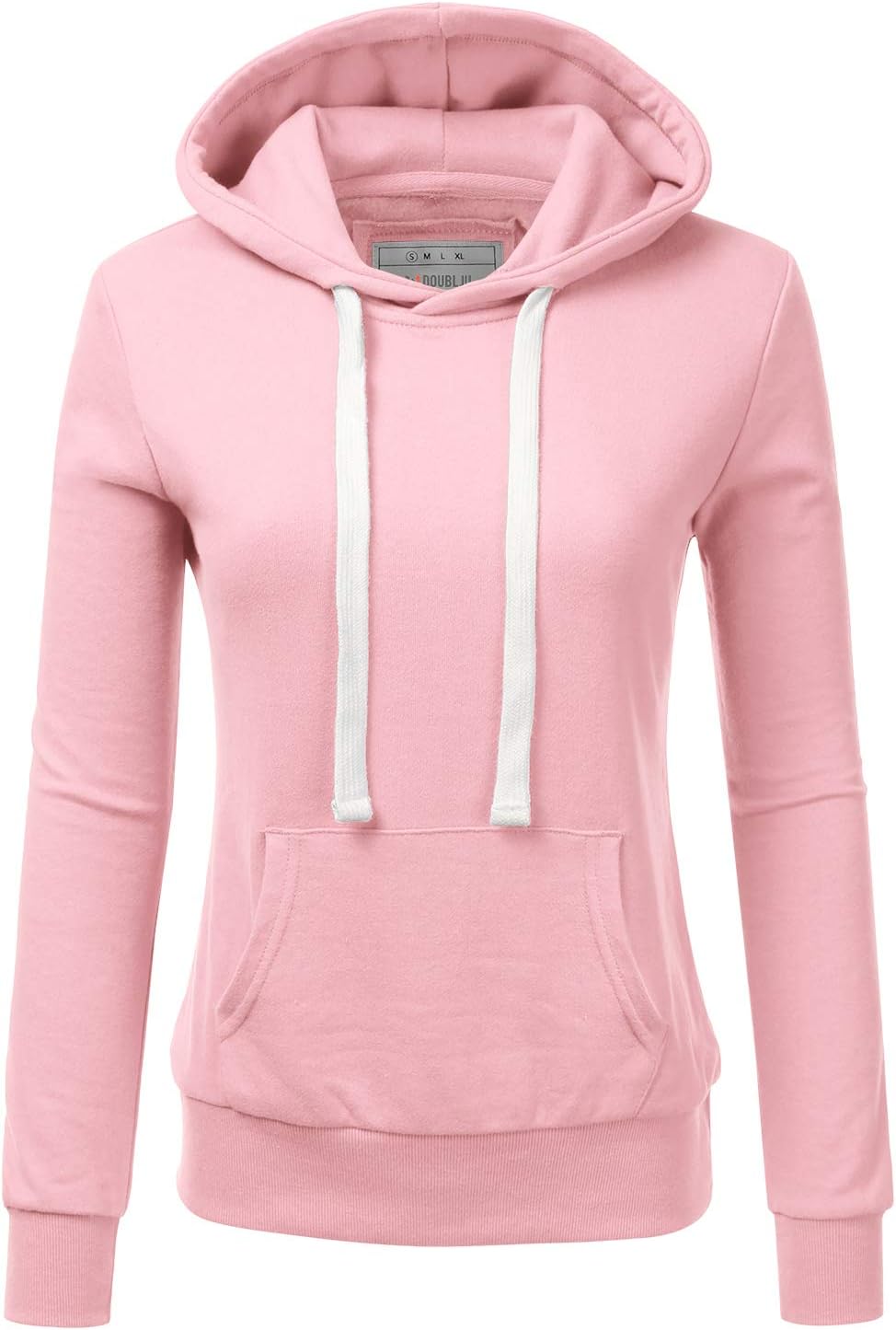 DOUBLJU Basic Lightweight Pullover Sweater Top Essential Comfy Casual Hoodie Sweatshirt for Womens Clothes with Plus Size