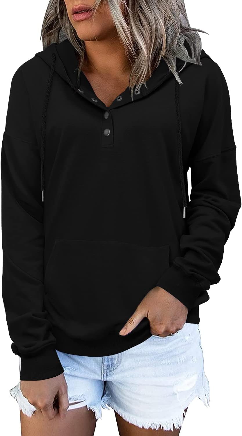 VIEACTIVEWEAR Hoodie for Women Tie Dye Sweatshirt Button Down Tops Casual Long Sleeve Oversize Pullover