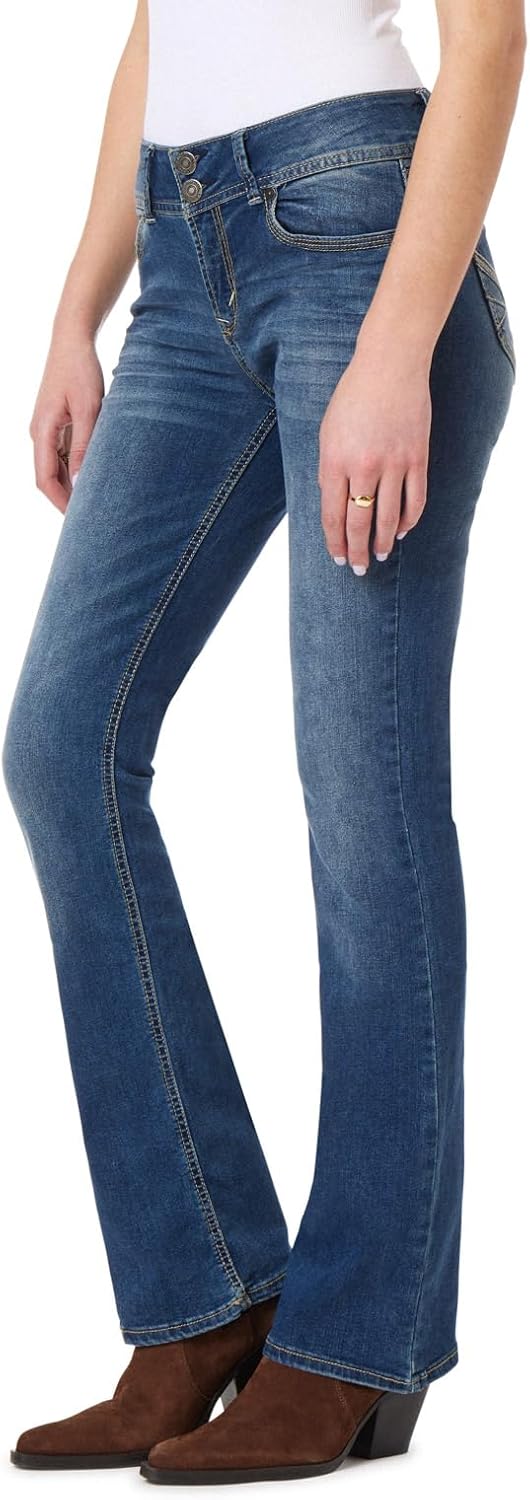 WallFlower Luscious Curvy Bootcut Jeans for Women, Mid-Rise Insta Stretch Denim, Size-Inclusive Juniors Jeans, Sizes 0 to 24
