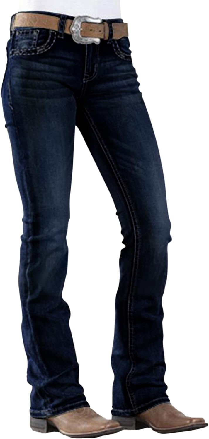 Women's Jeans 90s Mid Rise Bootcut High Stretch Boot Cut Denim Pants Pantalones De Mujer