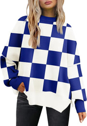 LILLUSORY Women's Oversized Batwing Sweaters 2025 Fall Outfits Trendy Crewneck Knit Side Slit Fashion Pullover Tops