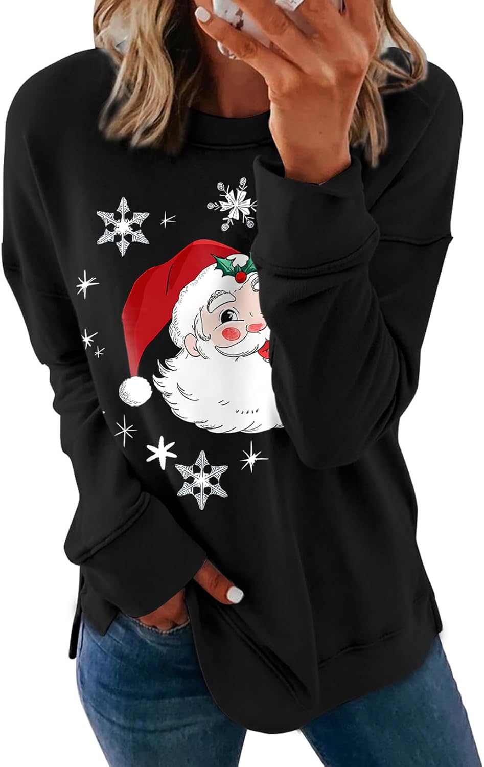 Dokotoo Women's Casual Crew Neck Sweatshirt Loose Soft Long Sleeve Pullover Tops