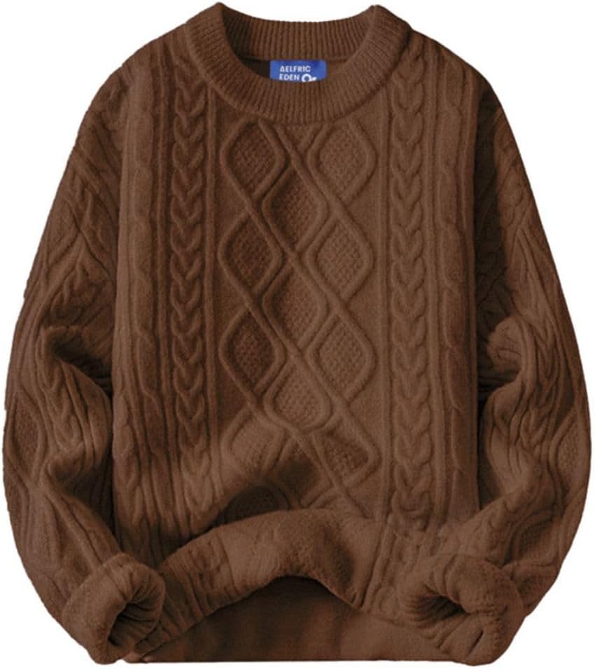 Aelfric Eden Oversized Sweater 90s Vintage Cable Knit Long Sleeve Women Heavy Crewneck Pullover