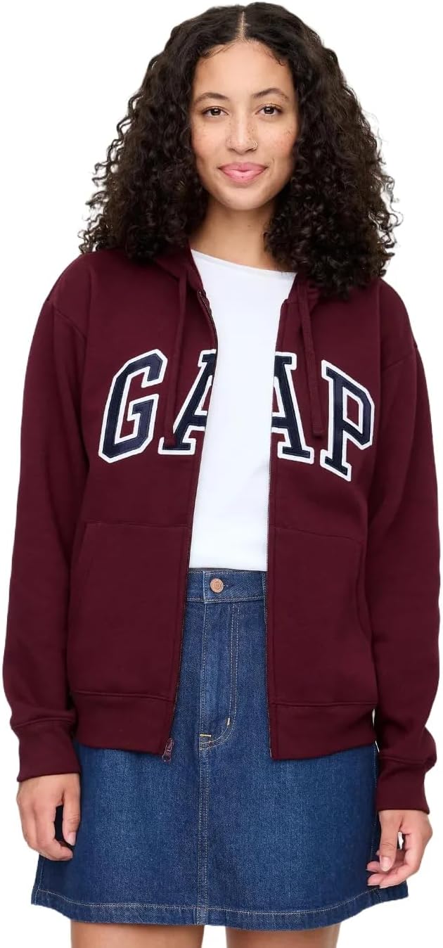 GAP womens Logo Hoodie Hooded Full Zip Sweatshirt