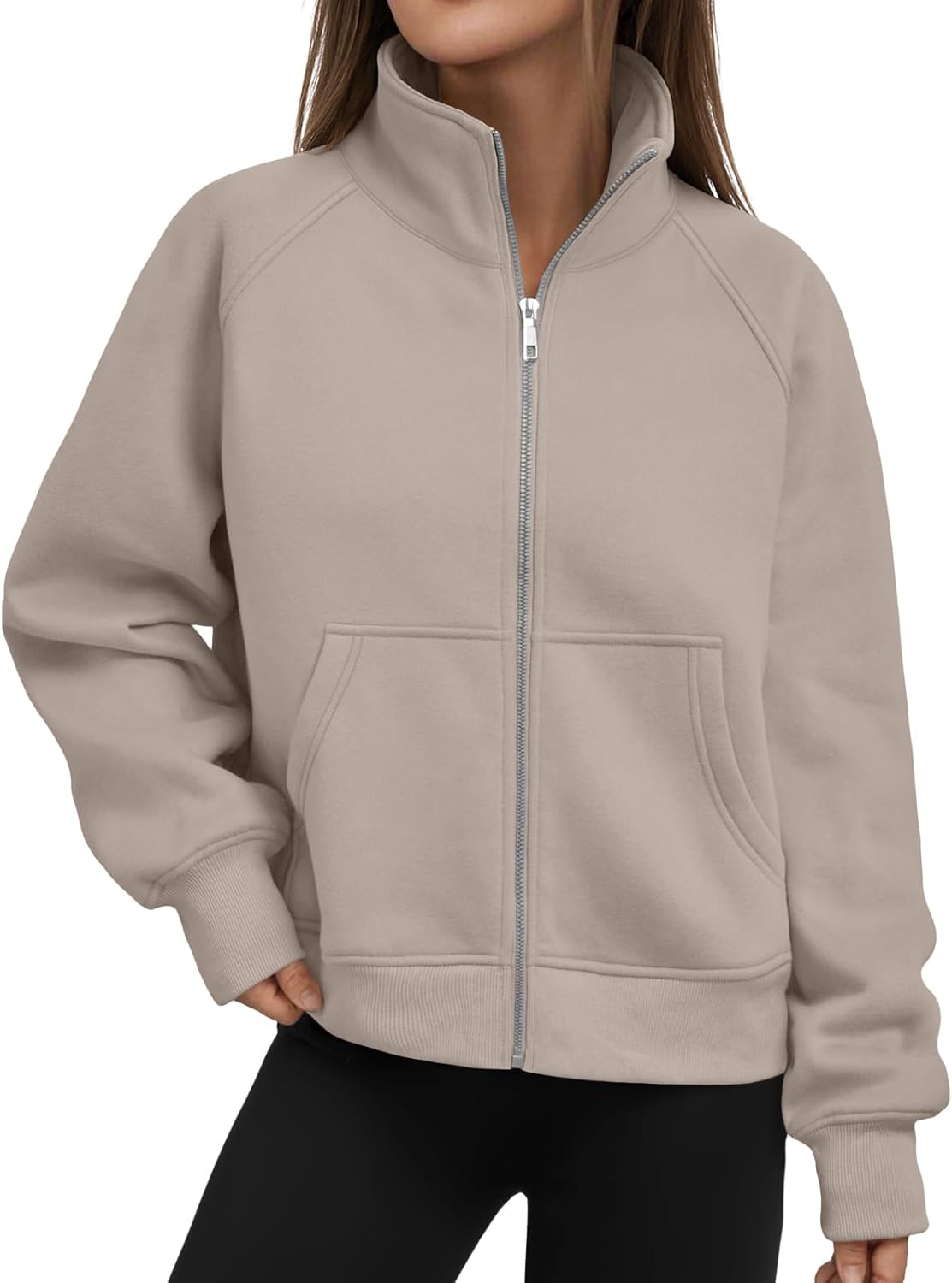 Trendy Queen Womens Sweatshirts Zip Up Hoodies Cropped Crewneck Pullover Casual Jackets Y2k Clothes Fall Fashion Outfits 2025