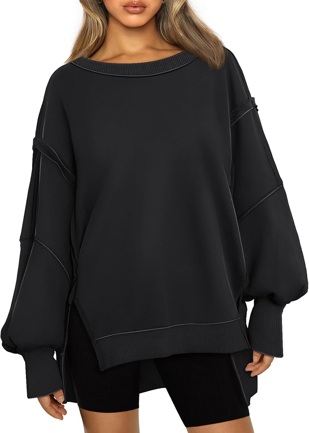 Trendy Queen Womens Oversized Sweatshirts Hoodies Crewneck Shirts Fall Outfits Teen Girls Y2k Winter Clothes