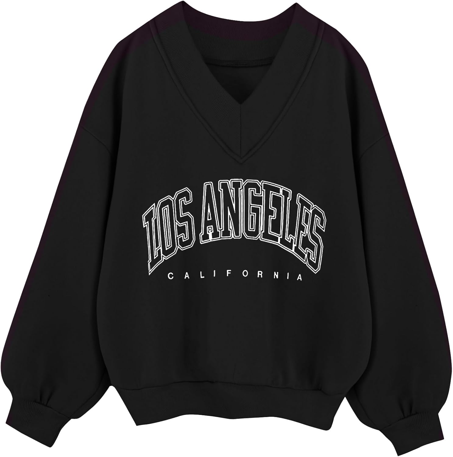 Remidoo Oversized Sweatshirt for Women V Neck Sweatshirts Casual Fleece Long Sleeve Pullover Top