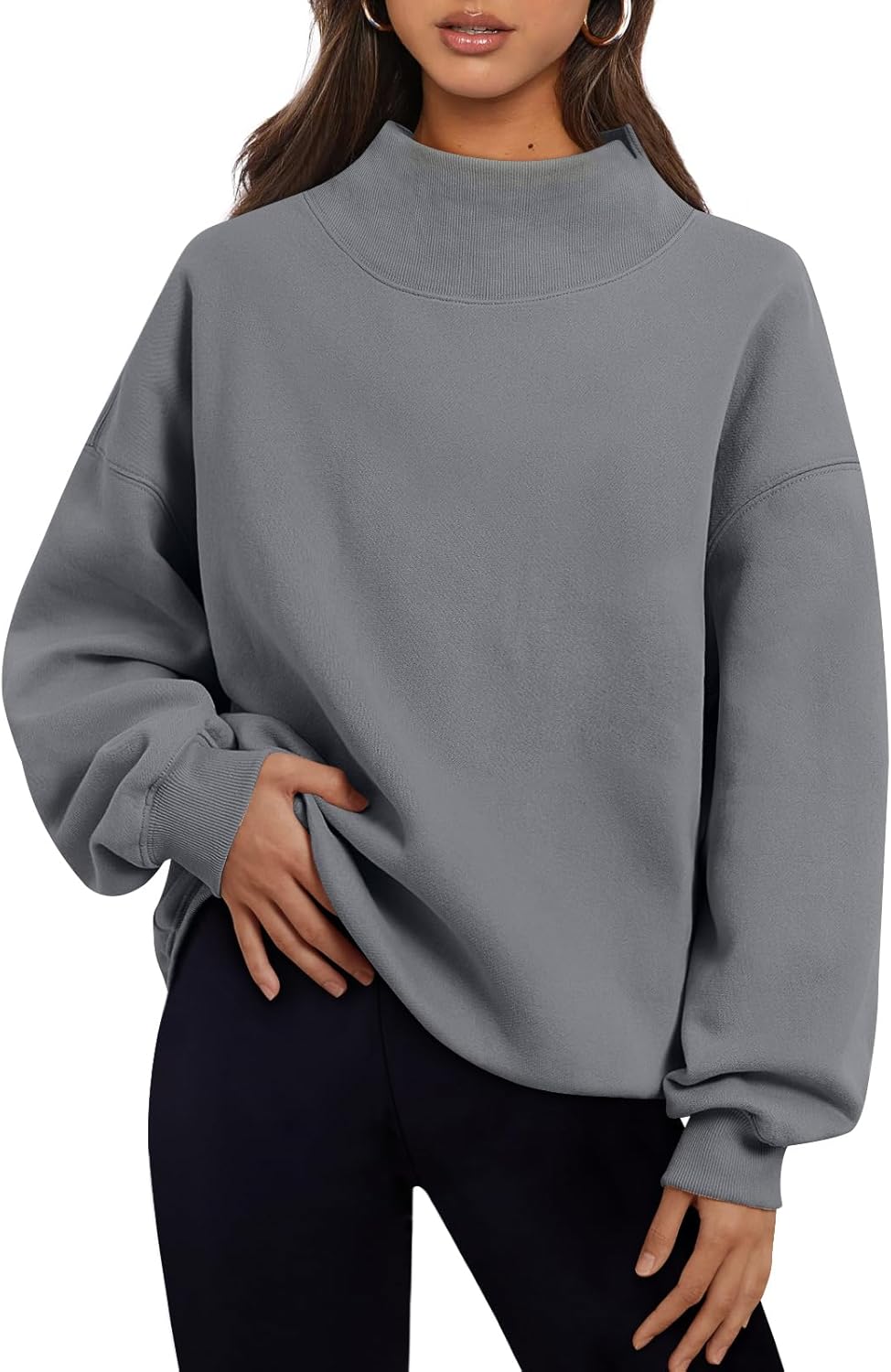 Trendy Queen Womens Oversized Sweatshirts Turtleneck Pullover Long Sleeve Hoodies Tops Fall Fashion Outfits 2025 Clothes