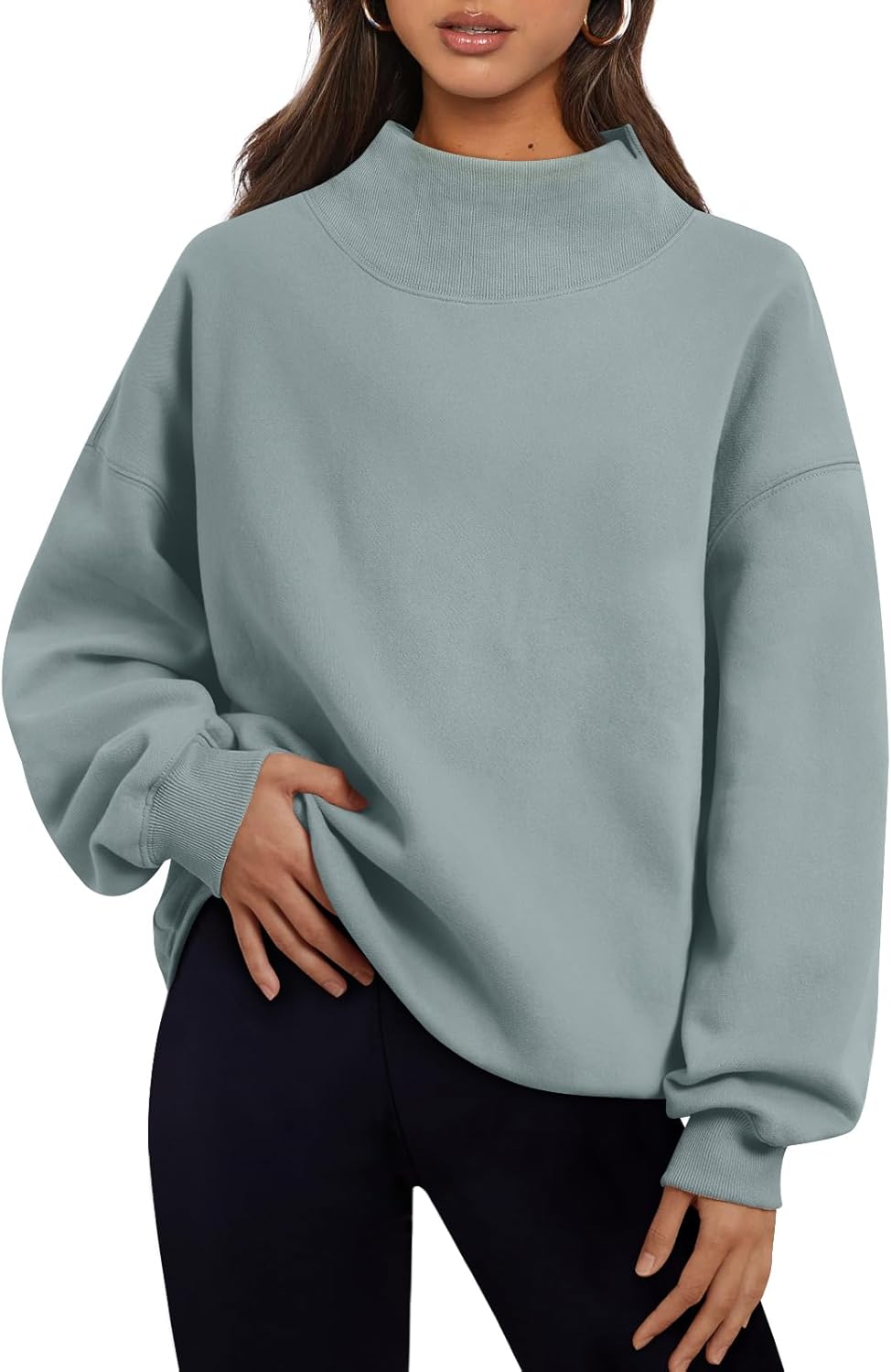 Trendy Queen Womens Oversized Sweatshirts Turtleneck Pullover Long Sleeve Hoodies Tops Fall Fashion Outfits 2025 Clothes