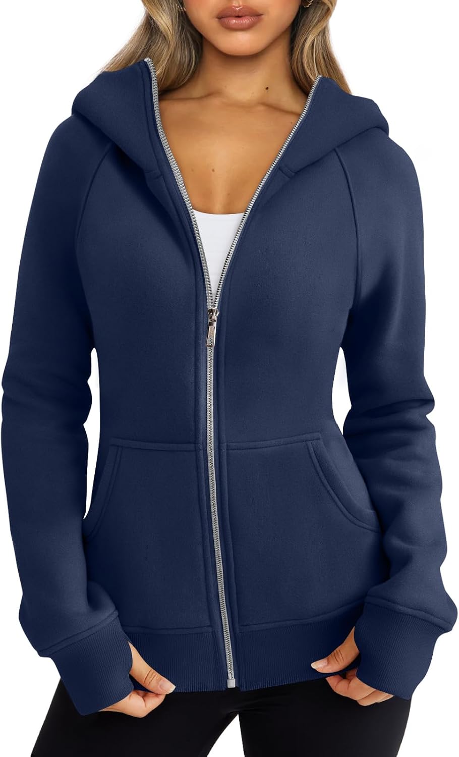 Trendy Queen Womens Zip Up Hoodies Fleece Jackets Oversized Sweatshirts Fall Fashion Outfits Sweaters Winter Clothes